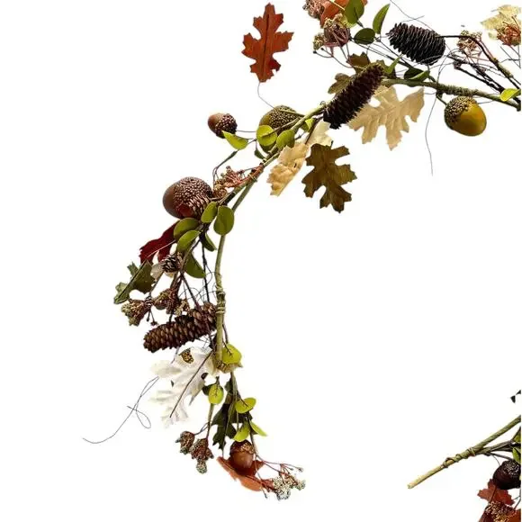 Fall Garland with Acorns & Pinecones Rustic Farmhouse Decor 60" - Picture 2 of 3